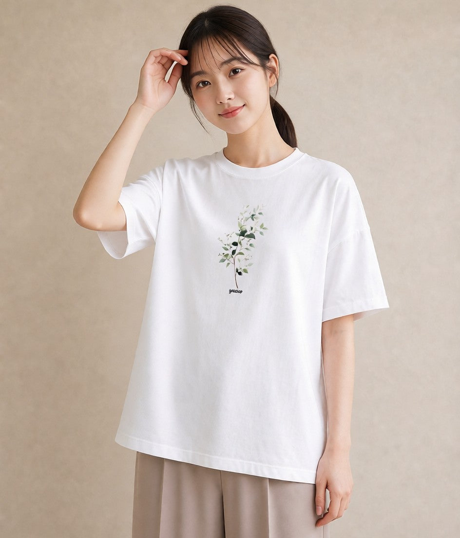 グラフィックTシャツ レディース 夕暮れ バルコニー 夕焼け ナチュラル アンティーク イラスト レトロ ラフ レイヤード 白T