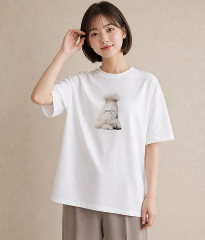 グラフィックTシャツ レディース トイプードル プードル 犬 いぬ イラスト 水彩風 友達ギフト 部屋着 白T
