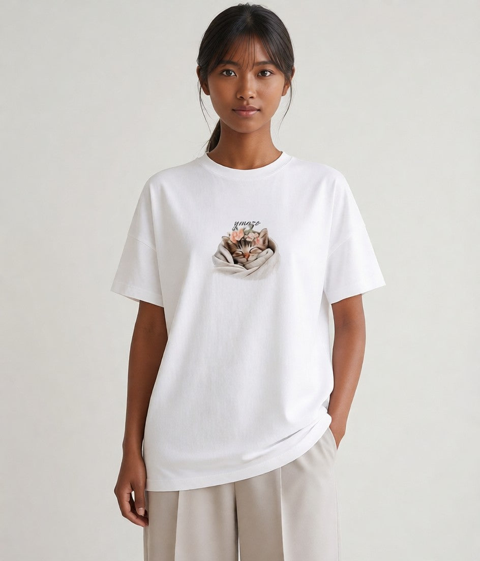 Tシャツ レディース 猫好き 猫 ねこ イラスト ナチュラル 女性 旅行用 白T