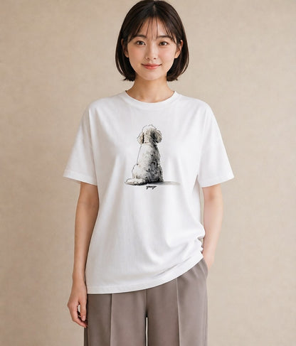 Tシャツ レディース 愛犬 犬 いぬ イラスト 水彩風 自分用 ルームウェア 白T