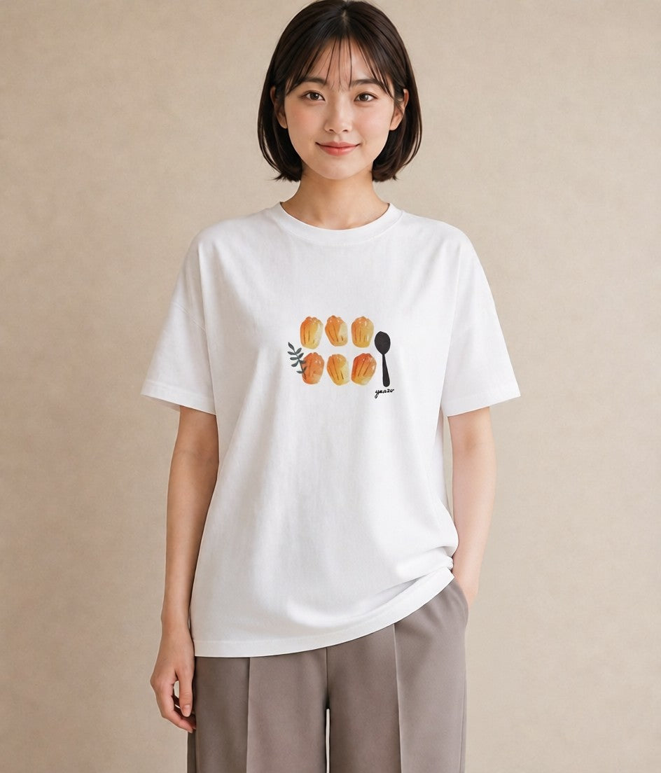 Tシャツ レディース ドーナツ 食べ物 フード イラスト 週末コーデ 敬老の日 白T