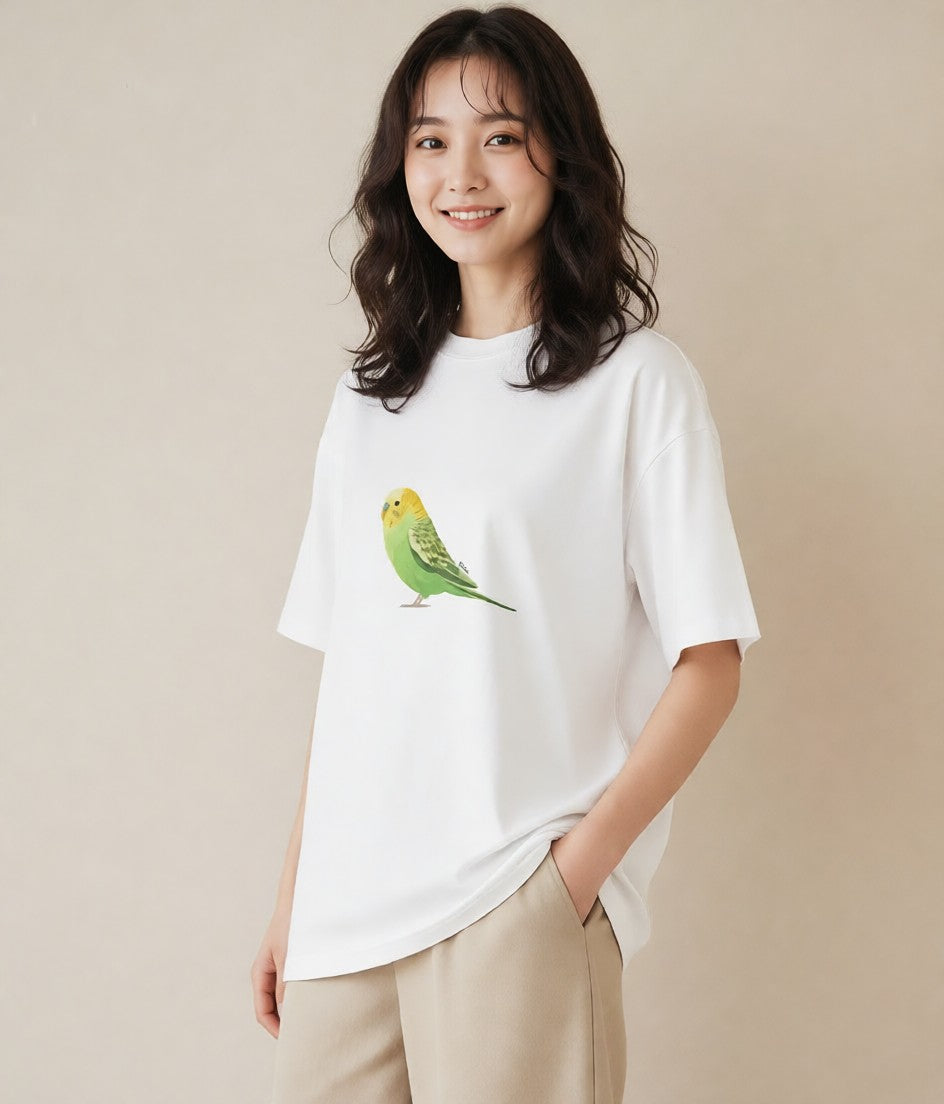 プリントTシャツ レディース マメルリハ ペット 動物 イラスト ボタニカル 敬老の日 ホワイトデー 白T