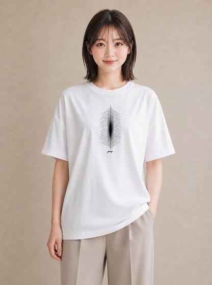 プリントTシャツ レディース 幾何学 ミニマル ジオメトリック イラスト モード レイヤード 友達ギフト 白T