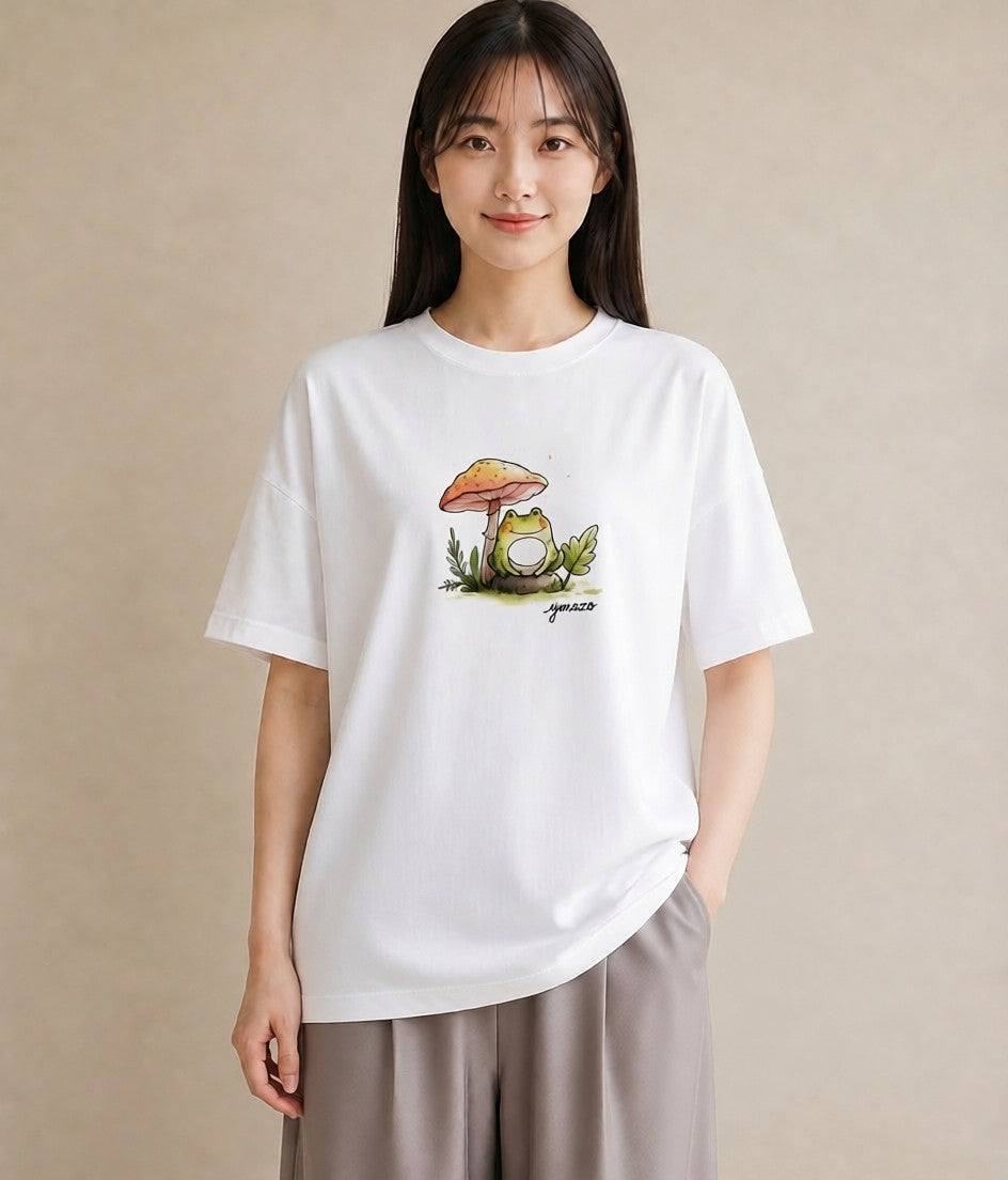 プリントTシャツ レディース チンアナゴ 海の生き物 海 イラスト ゆるコーデ ビーチ デイリーウェア 白T