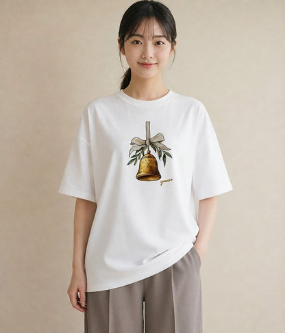 半袖Tシャツ レディース 風鈴 ガラス 夏 ナチュラル アンティーク イラスト 水彩風 敬老の日 ホワイトデー 白T