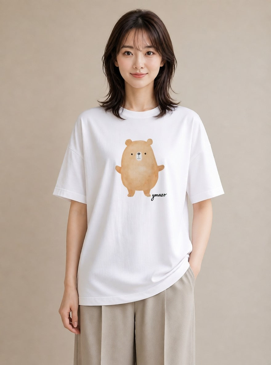 半袖Tシャツ レディース コアラ 動物 アニマル イラスト シンプル レイヤード 友達ギフト 白T