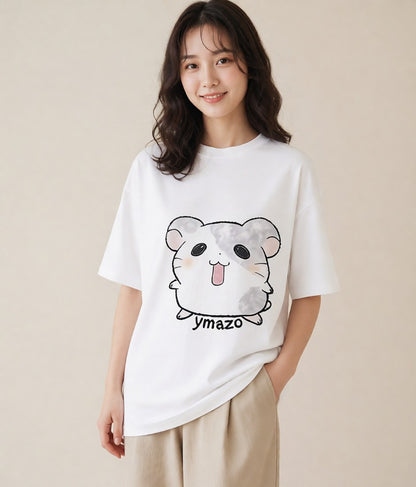 Tシャツ レディース ハムスター ペット 動物 イラスト 姉妹 送別ギフト 白T