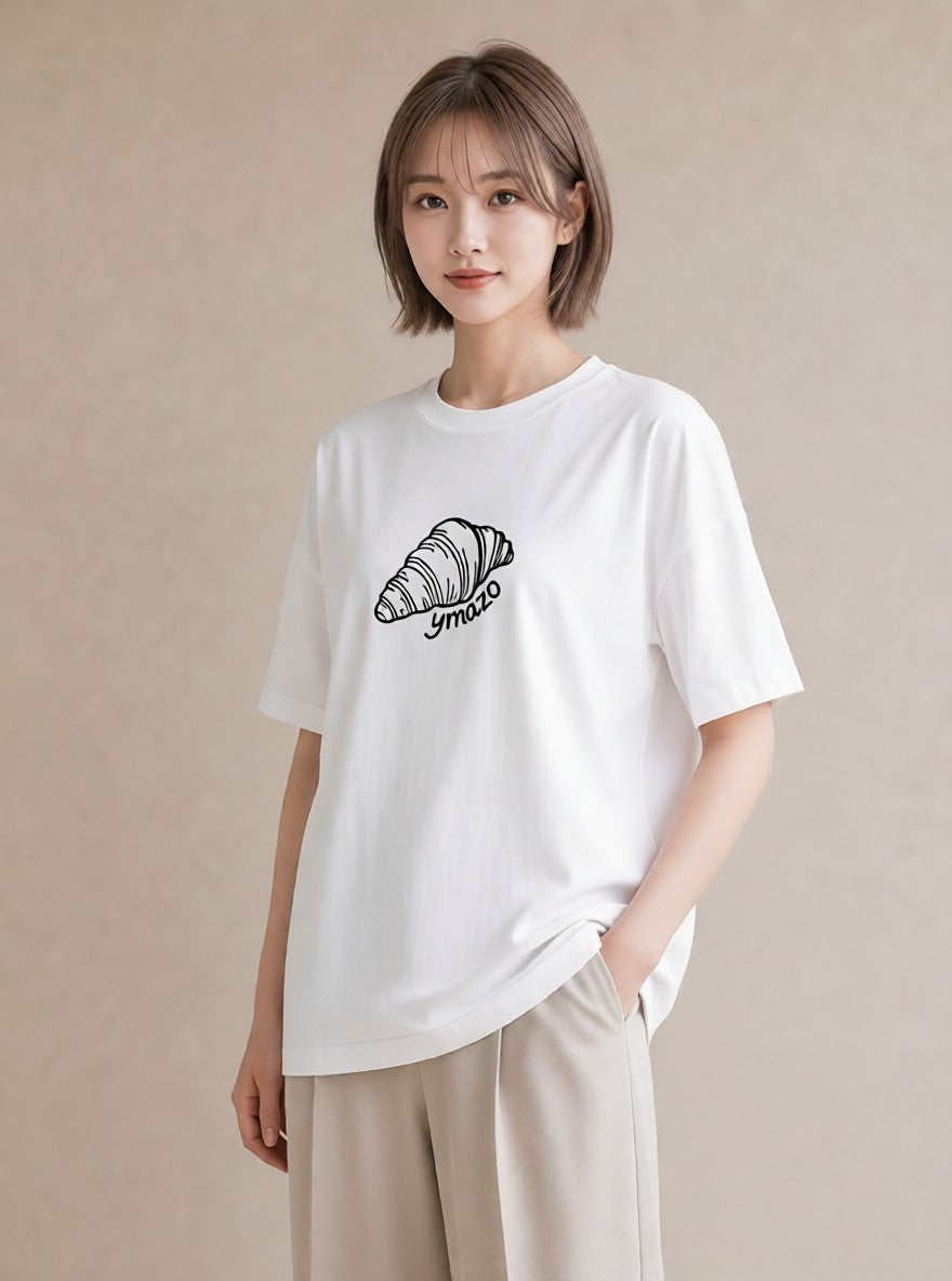 プリントTシャツ レディース パン ベーカリー イラスト 個性的 カジュアルコーデ 買い物 白T