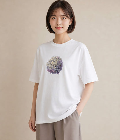 デザインTシャツ レディース スミレ 花 花柄 イラスト ラフ 春コーデ 姉妹 白T