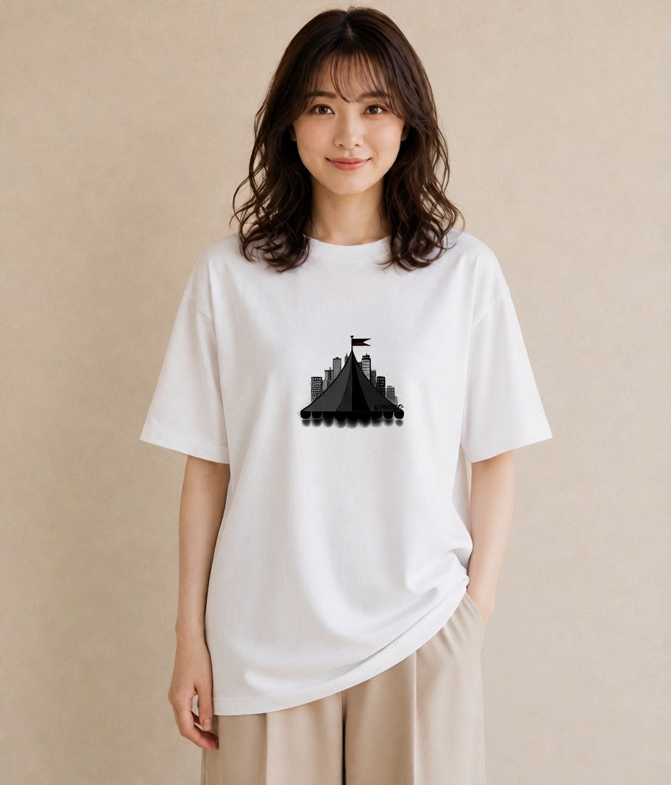 プリントTシャツ レディース 窓辺の雨 雨の日 窓 ナチュラル アンティーク イラスト 秋コーデ おしゃれギフト 白T
