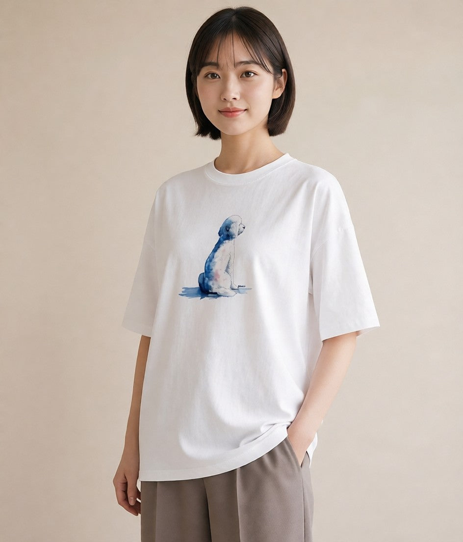 グラフィックTシャツ レディース 愛犬 犬 いぬ イラスト ゆるコーデ 20代 カジュアルコーデ 白T