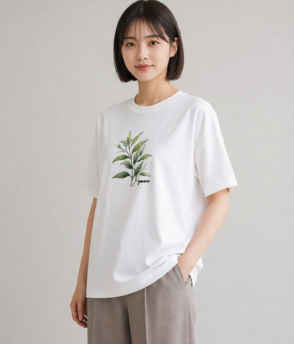 Tシャツ レディース ハーブ 植物 ボタニカル イラスト 母娘コーデ 自分用 白T