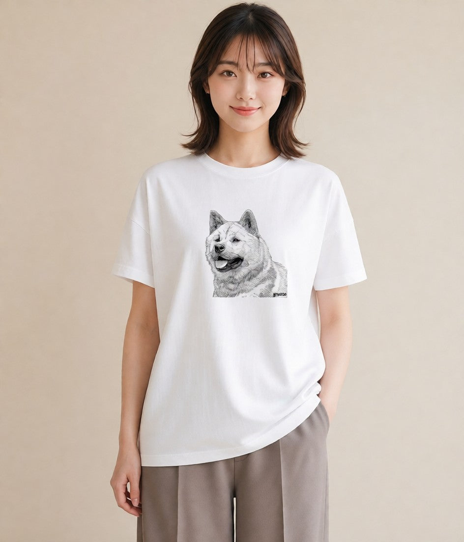 Tシャツ レディース 柴犬 しばいぬ 犬 いぬ イラスト 女性向けギフト 散歩 白T