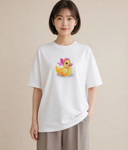 グラフィックTシャツ レディース ひよこ 動物 アニマル イラスト ユニーク 通学 誕生日プレゼント 白T