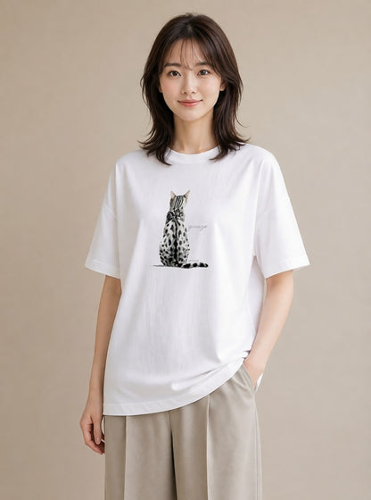半袖Tシャツ レディース ラグドール 猫 ねこ イラスト カフェコーデ ホワイトデー 春服 白T
