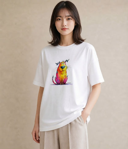 デザインTシャツ レディース ぶち猫 猫 ねこ イラスト シンプル 姉妹 送別ギフト 白T