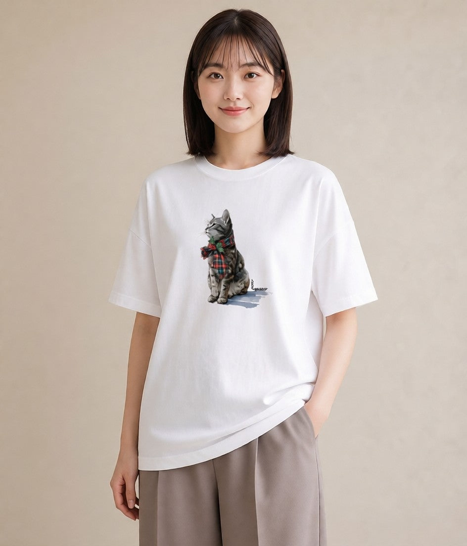 Tシャツ レディース アメリカンショートヘア 猫 ねこ イラスト 夏コーデ 通学 白T