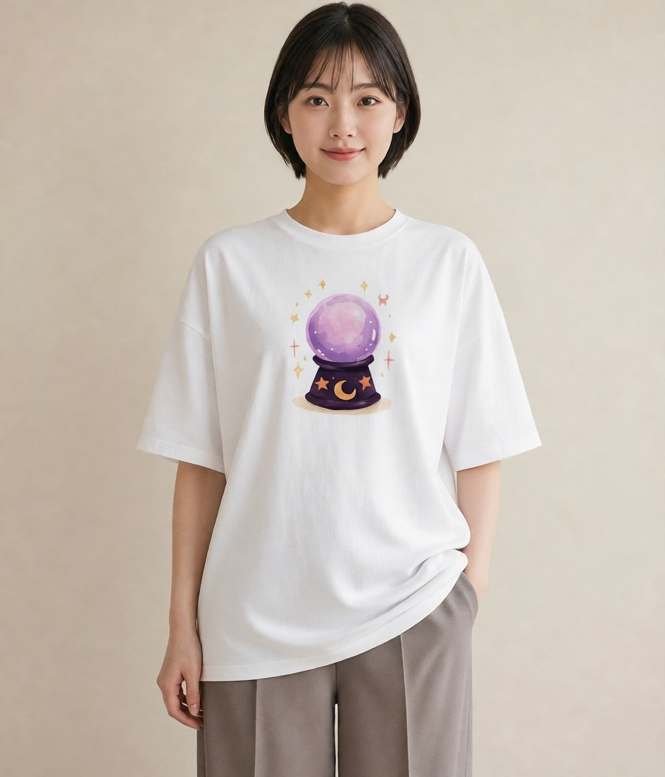 半袖Tシャツ レディース 天秤座 星空 宇宙 イラスト アート風 週末コーデ 敬老の日 白T