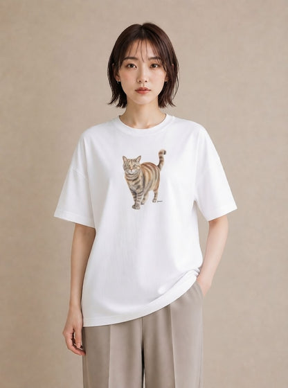 Tシャツ レディース 猫 ねこ イラスト ゆるかわ デート 帰省 白T