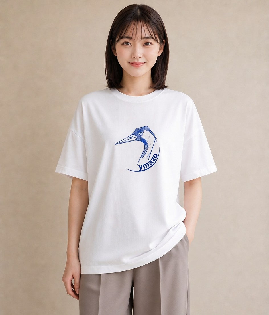 半袖Tシャツ レディース 折り鶴 折り紙 ナチュラル アンティーク イラスト ラフカジュアル 友達ギフト 部屋着 白T