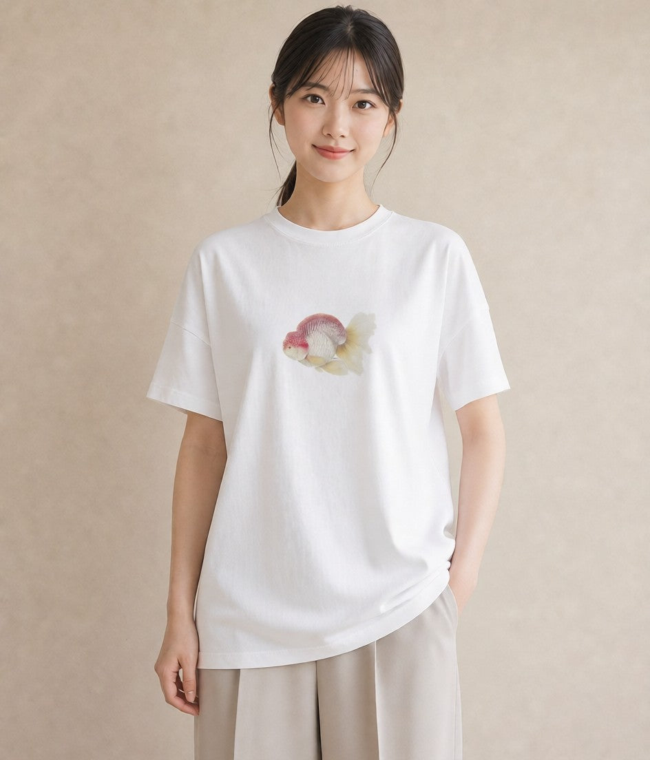 Tシャツ レディース ベタ ペット 動物 イラスト 水彩風 ビーチ デイリーウェア 白T