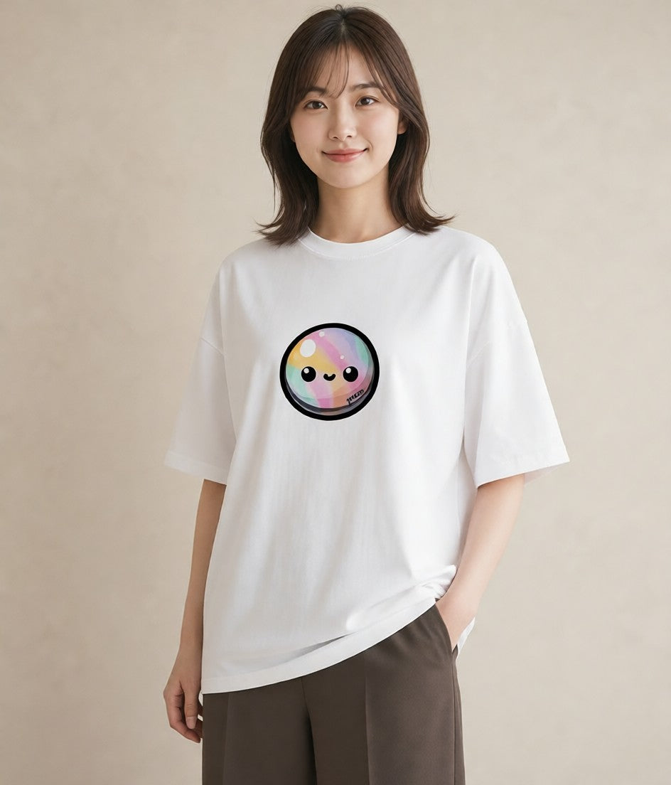 デザインTシャツ レディース パールピアス アクセサリー ナチュラル アンティーク イラスト ガーリー 帰省 ラフ 白T