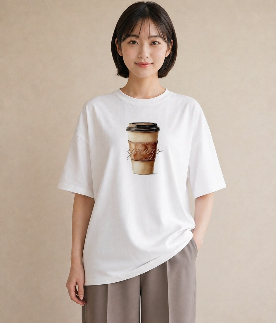 グラフィックTシャツ レディース コーヒー 珈琲 カフェ 食べ物 フード イラスト 個性的 敬老の日 ホワイトデー 白T