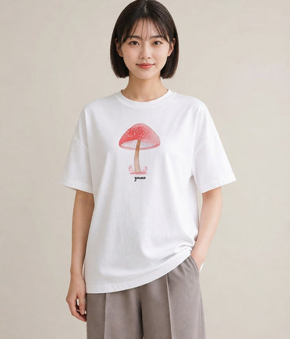 プリントTシャツ レディース 傘 水たまり 雨 ナチュラル アンティーク イラスト ガーリー デート 帰省 白T