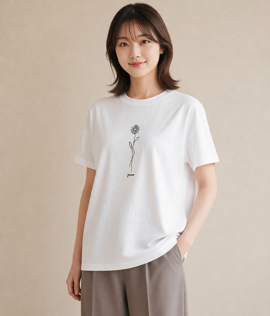 Tシャツ レディース 観葉植物 ボタニカル 植物 イラスト 個性的 帰省 ラフ 白T