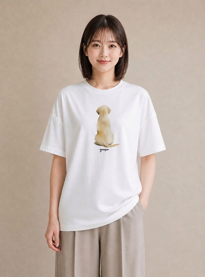 デザインTシャツ レディース ラブラドールレトリバー 犬 いぬ イラスト 上品 おしゃれギフト 社会人 白T