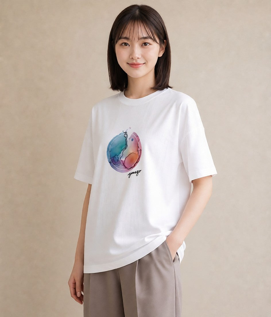 Tシャツ レディース 乙女座 星空 宇宙 イラスト ミニマル ビーチ デイリーウェア 白T
