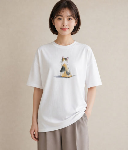 半袖Tシャツ レディース ベンガル 猫 ねこ イラスト ミニマル レイヤード 友達ギフト 白T