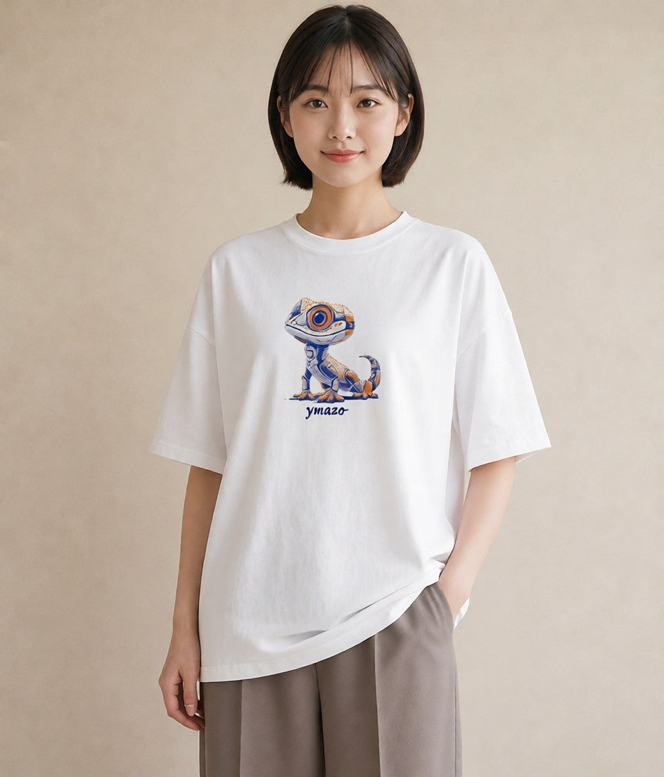 グラフィックTシャツ レディース レオパ ペット 動物 イラスト 旅行コーデ 綿100 デート 白T
