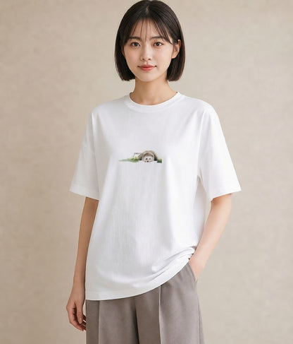 プリントTシャツ レディース ジャンガリアンハムスター ペット 動物 イラスト 北欧風 ホワイトデー 春服 白T