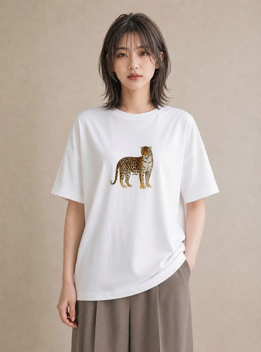 半袖Tシャツ レディース ぶち猫 猫 ねこ イラスト 旅行コーデ 週末コーデ 敬老の日 白T
