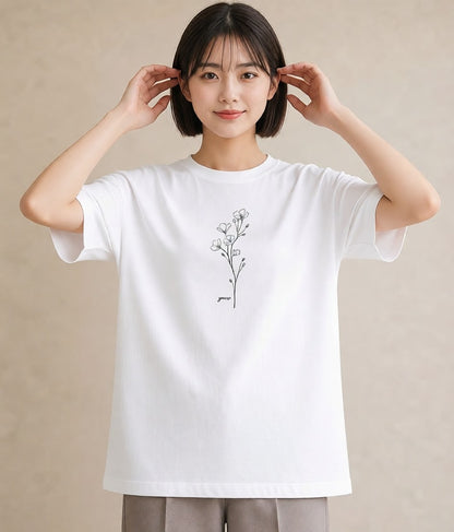 デザインTシャツ レディース さくら 桜 桜の枝 イラスト ラフ 親子 20代 白T