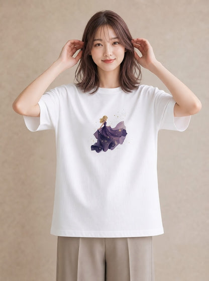 Tシャツ レディース 乙女座 星空 宇宙 イラスト ミニマル 母の日 ビーチ 白T