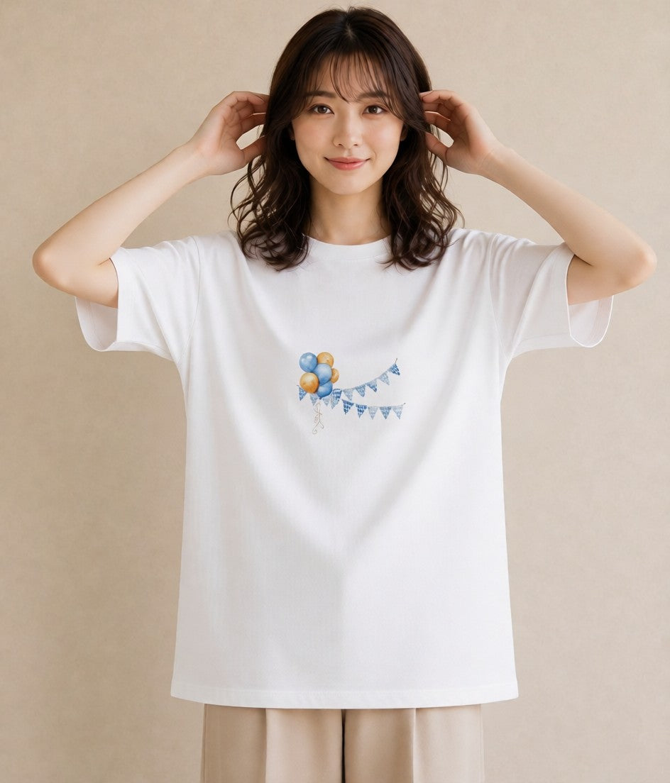 プリントTシャツ レディース 洗濯物 風 ナチュラル アンティーク イラスト シック 親子 20代 白T