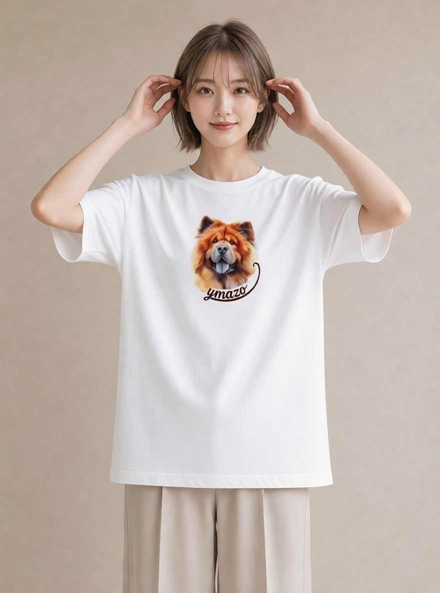 半袖Tシャツ レディース 柴犬 しばいぬ 犬 いぬ イラスト ミニマル 通勤 在宅 白T