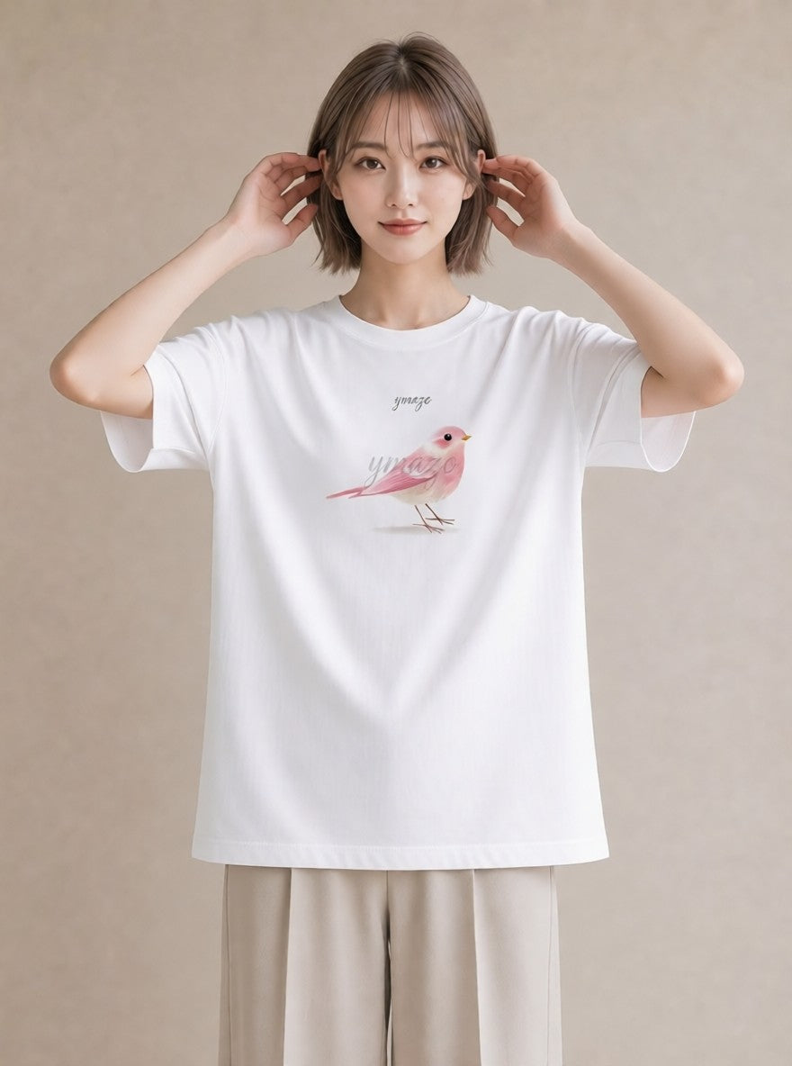 デザインTシャツ レディース ことり ペット 動物 イラスト 手描き風 誕生日プレゼント 綿100 白T