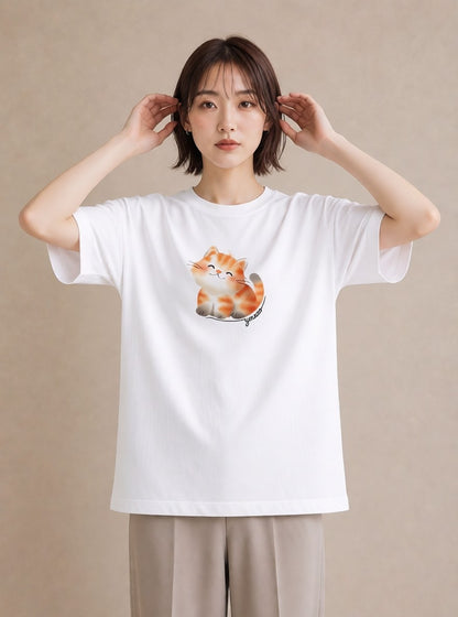 デザインTシャツ レディース 猫の手 猫 ねこ イラスト ユニーク デート 帰省 白T