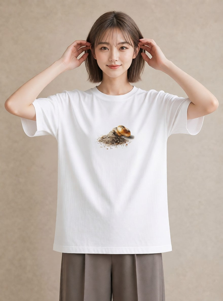 プリントTシャツ レディース ベーグル 食べ物 フード イラスト 親子 20代 白T