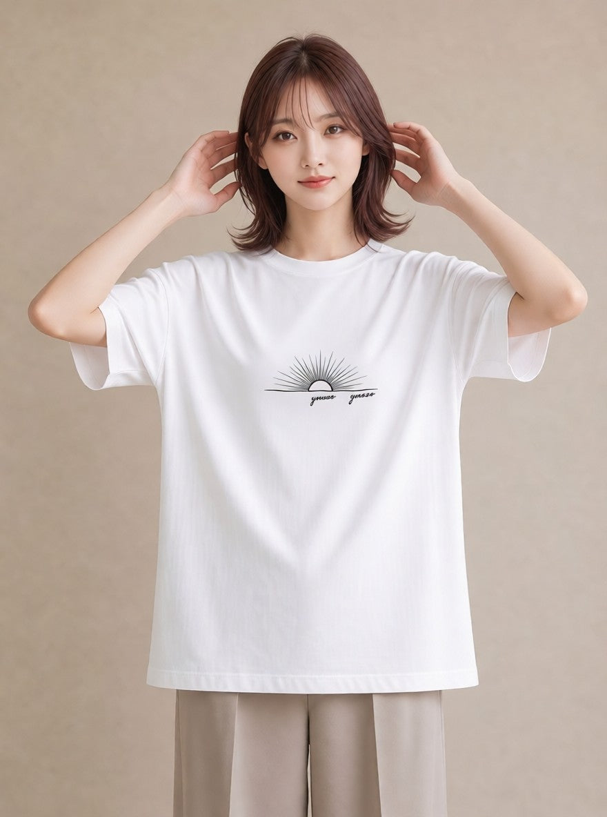 Tシャツ レディース 海 リゾート 夏 イラスト レトロ 週末コーデ 敬老の日 白T