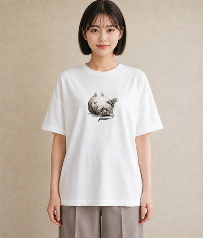 プリントTシャツ レディース 子猫 猫 ねこ イラスト 上品 レイヤード 友達ギフト 白T