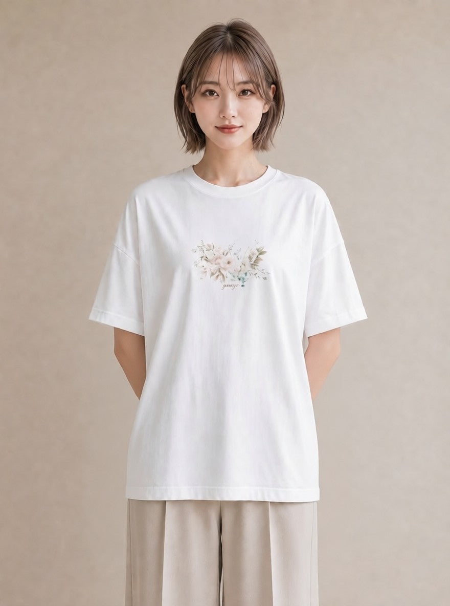 半袖Tシャツ レディース 封蝋 手紙 アンティーク ナチュラル イラスト ガーリー 春コーデ 姉妹 白T