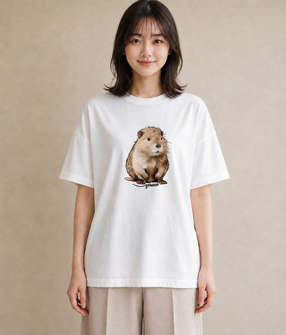 グラフィックTシャツ レディース ロボロフスキー ペット 動物 イラスト こなれ感 夏コーデ 通学 白T