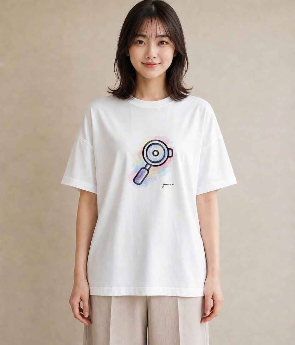 Tシャツ レディース コーヒー カフェ 珈琲 イラスト フェミニン お出かけ 普段着 白T