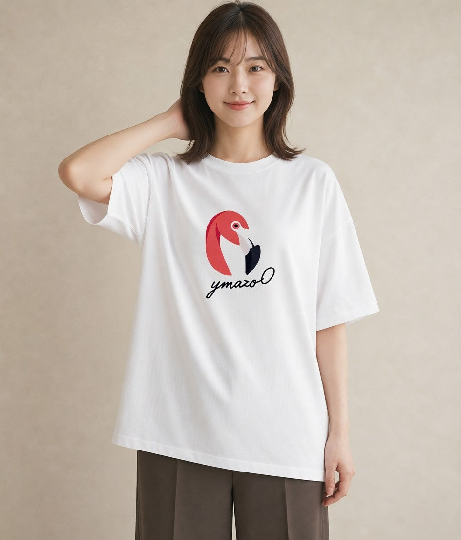 グラフィックTシャツ レディース 折り鶴 折り紙 ナチュラル アンティーク イラスト きれいめ 散歩 お出かけ 白T