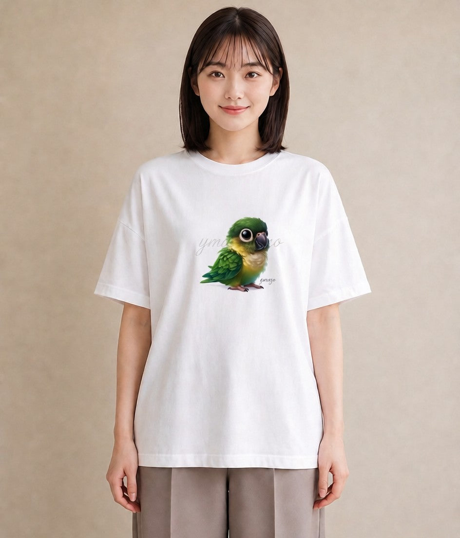 グラフィックTシャツ レディース セキセイインコ ペット 動物 イラスト シンプル 通学 誕生日プレゼント 白T