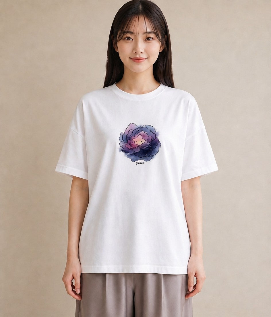 デザインTシャツ レディース 乙女座 星空 宇宙 イラスト カフェ巡り 女子会 白T